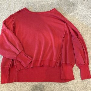 Free People, oversized, red sweatshirt